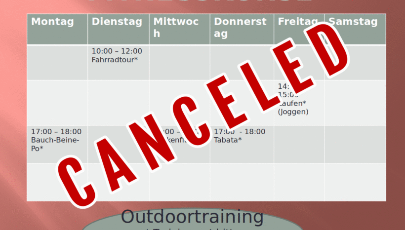 Fitnesskurse Outdoor Canceled Fitnesskurse Outdoor Canceled