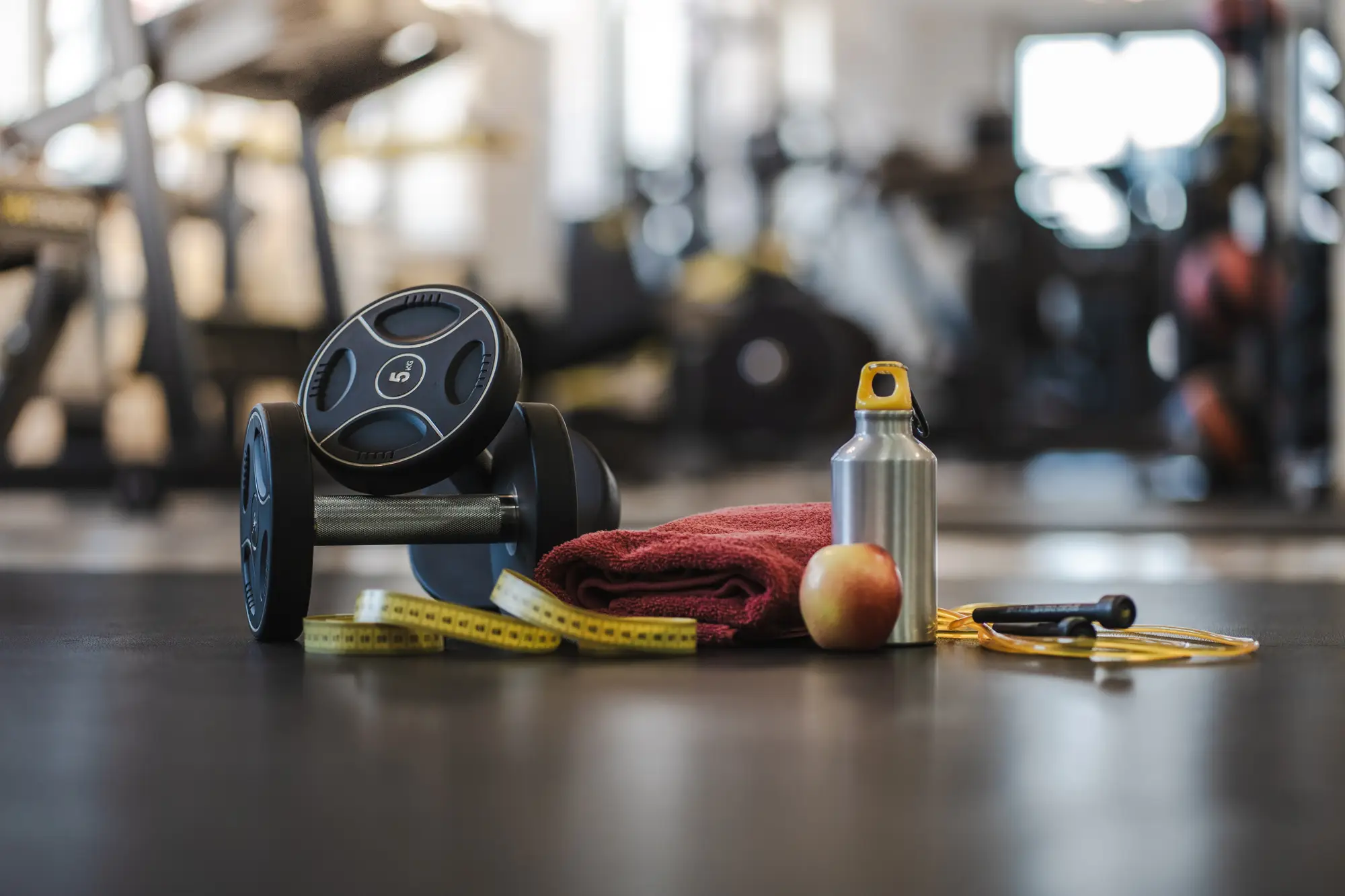 Fitnessforum Prenzlau - Hanteln, Maßband, Handtuch, Trinkflasche, Springseil
